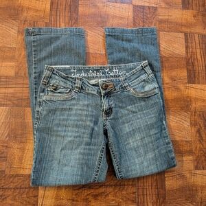 Industrial Cotton Vintage Y2K Size 7 Juniors Blue Jeans Button Flap Macau